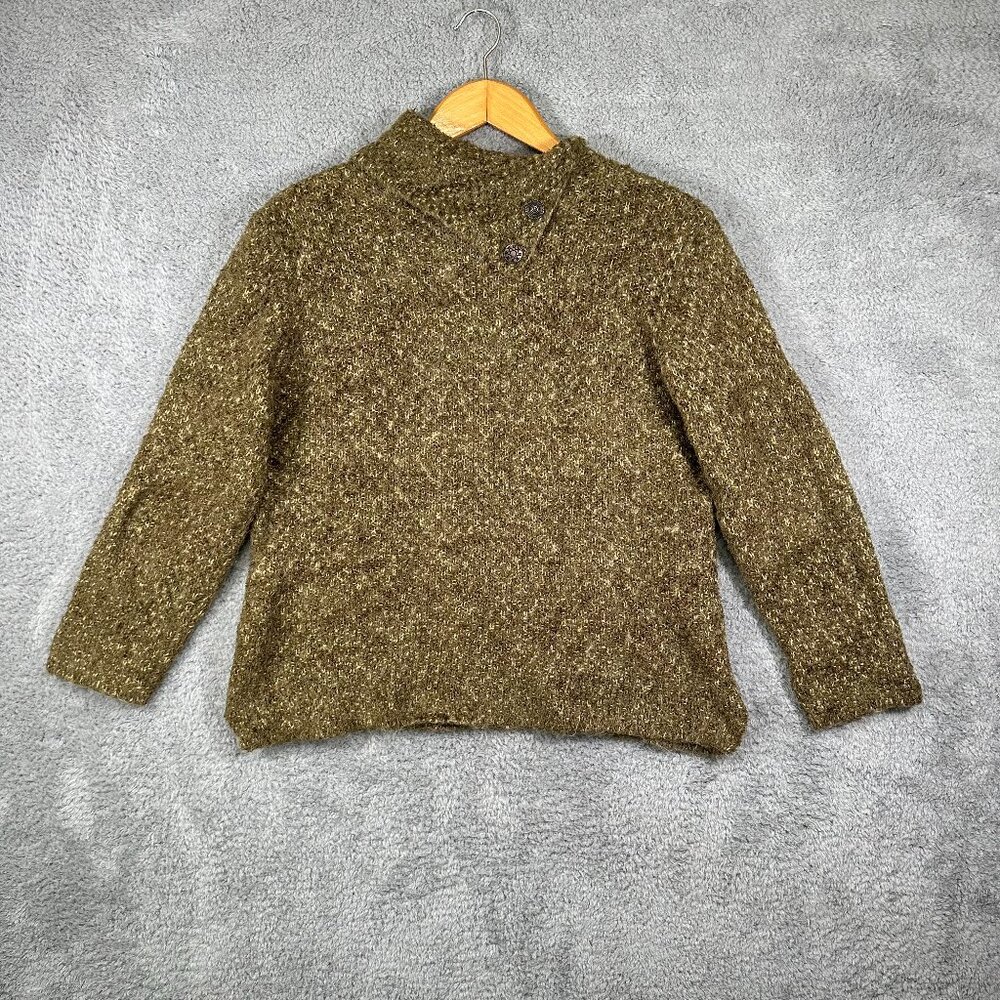Christopher & Banks‎ Sweater Green Cable Knit Women’s Size XL Soft